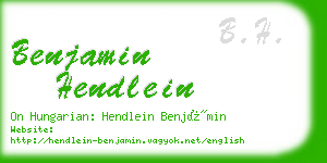 benjamin hendlein business card